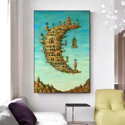 Living on the Moon Artwork Printed on Canvas