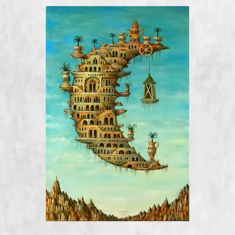 Living on the Moon Artwork Printed on Canvas