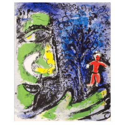 Marc Chagall 1960 Profile and Red Child