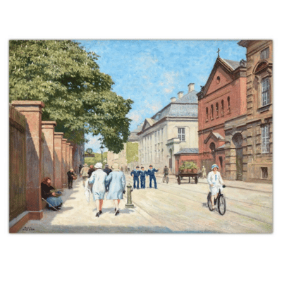 Paul Gustav Fischer Sunny Street Scene in Copenhagen