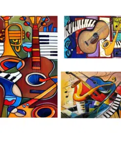 Abstract Musical Instruments Artworks Printed on Canvas