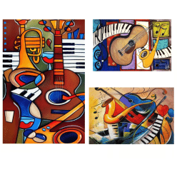 Abstract Musical Instruments Artworks Printed on Canvas