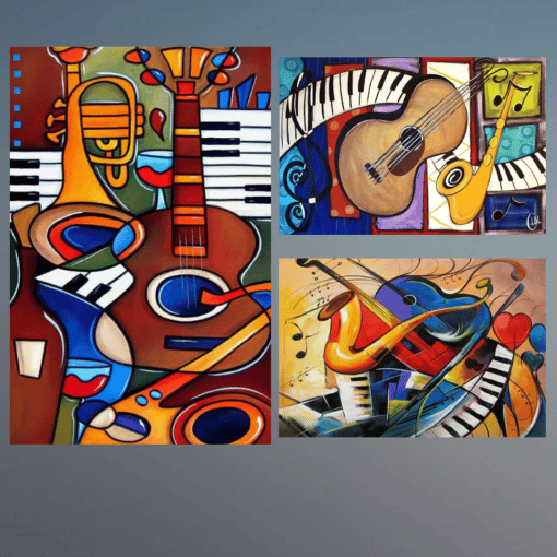 Abstract Musical Instruments Artworks Printed on Canvas