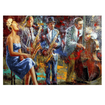 Band Making Music Colorful Painting