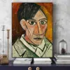Pablo Picasso Self Portrait 1907 Printed on Canvas
