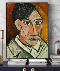 Pablo Picasso Self Portrait 1907 Printed on Canvas
