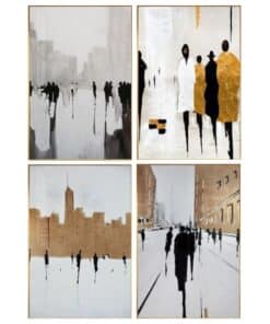 A Street Life Abstract Painting Printed on Canvas