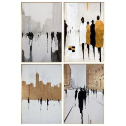 A Street Life Abstract Painting Printed on Canvas