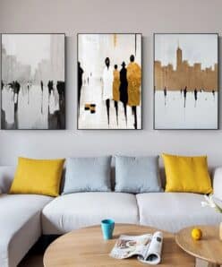 A Street Life Abstract Painting Printed on Canvas