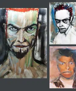 Paintings by David Bowie Self Portrait Printed on Canvas