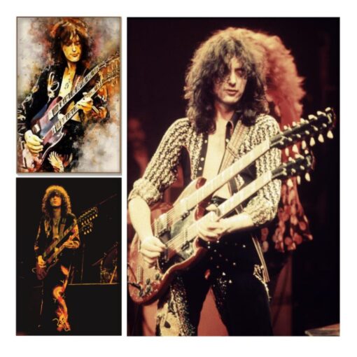 Jimmy Page Guitarist of the Led Zeppelin Printed on Canvas