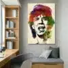 Mick Jagger Vocalist of the Rolling Stones Printed on Canvas