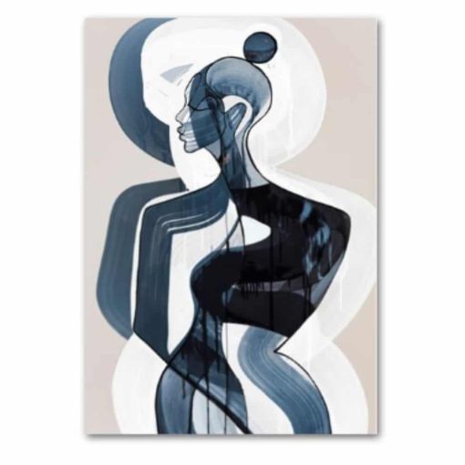 Abstract Painting of Woman Printed on Canvas - Image 2