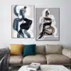 Abstract Painting of Woman Printed on Canvas