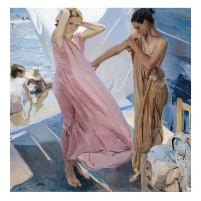 Joaquín Sorolla On the Beach 1909 Printed on Canvas - Image 3