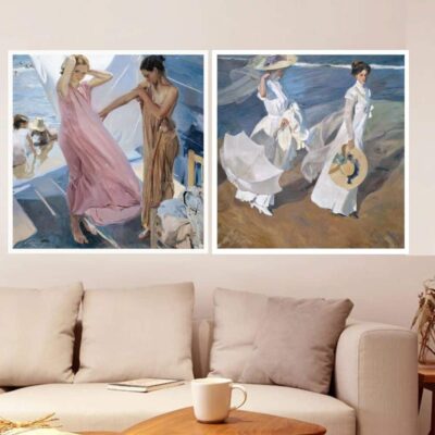 Joaquín Sorolla On the Beach 1909 Printed on Canvas
