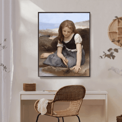 Le Crabe by William Adolphe Bouguereau Printed on Canvas