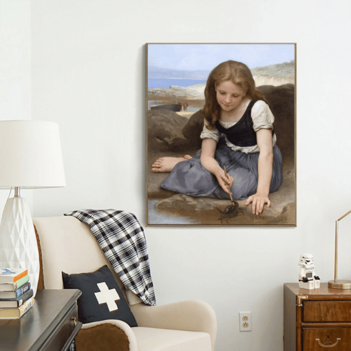 Le Crabe by William Adolphe Bouguereau Printed on Canvas