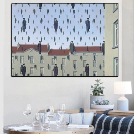 Golconda by Rene Magritte 1953 Painting Printed on Canvas