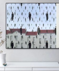 Golconda by René Magritte Surreal Painting Printed on Canvas