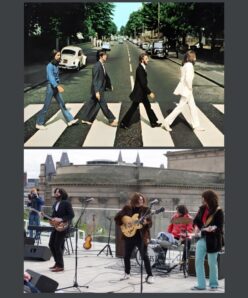 The Beatles on The Abbey Road & On The Roof of Apple Building Printed on Canvas