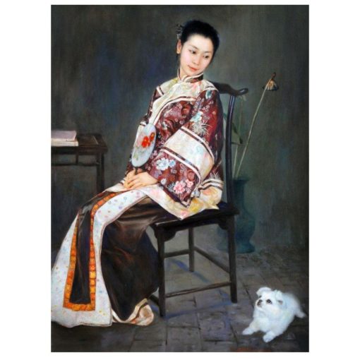 Chinese Woman and Small Dog