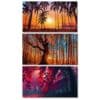 Colorful Landscape With Trees Artwork Printed on Canvas