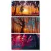 Colorful Landscape With Trees Artwork Printed on Canvas