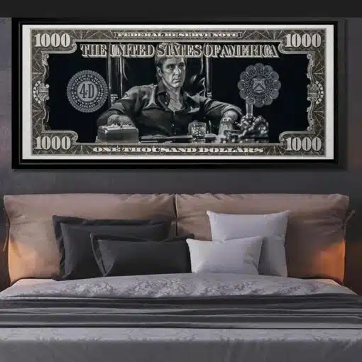 Tony Montana Money Artwork Printed on Canvas 1