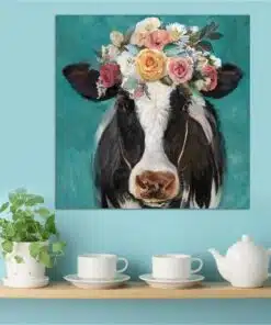 A Cow Wearing Flowers 1