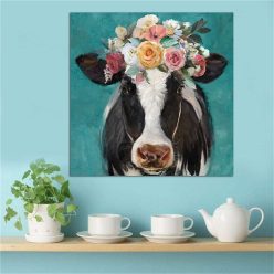 A Cow Wearing Flowers 1