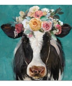 A Cow Wearing Flowers