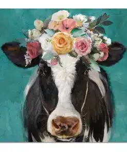 A Cow Wearing Flowers