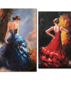 Elegant Painting of Dancing Woman Printed on Canvas