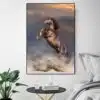A Horse Rears in The Desert Big Size Artwork Printed on Canvas