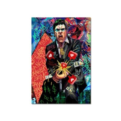 Graffiti Artworks of the Godfather and James Bond Actors Printed on Canvas - Image 7