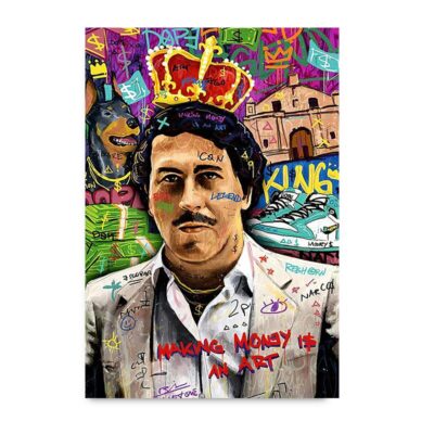 Graffiti Artworks of the Godfather and James Bond Actors Printed on Canvas - Image 6