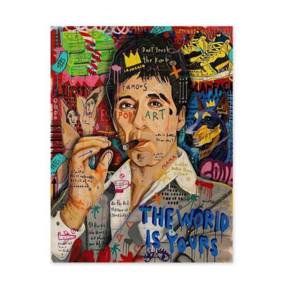 Graffiti Artworks of the Godfather and James Bond Actors Printed on Canvas - Image 5