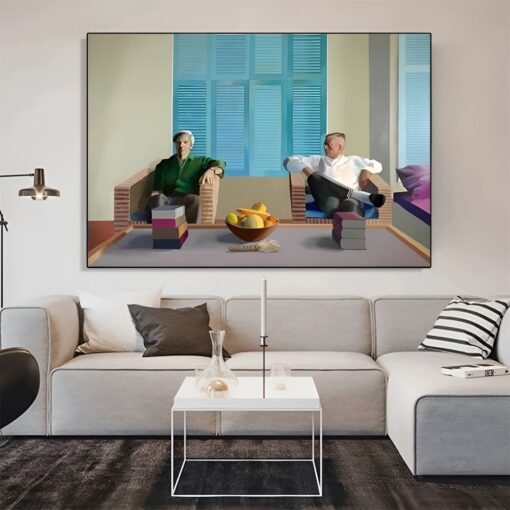 Double Portraits Painting by David Hockney Printed on Canvas