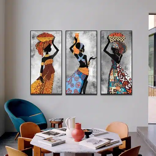 Abstract Wall Art of African Woman Printed on Canvas