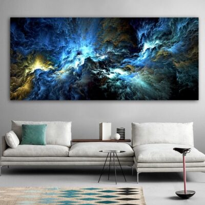 Colorful Abstract Cloud Painting Printed on Canvas - Image 2