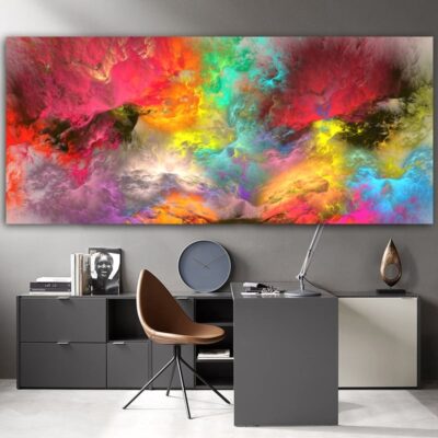 Colorful Abstract Cloud Painting Printed on Canvas - Image 4