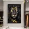 Lion in Lightning Mood Artwork Printed on Canvas