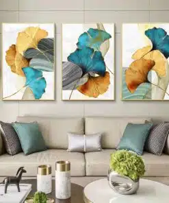 Colorful Abstract Leaf Plant Printed on Canvas