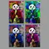 Panda In Suit With Money Graffiti Artwork Printed on Canvas