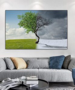 Seasons Artwork Summer and Winter Printed on Canvas