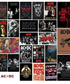 Pictures of the Australian Rock Band AC-DC Printed on Canvas
