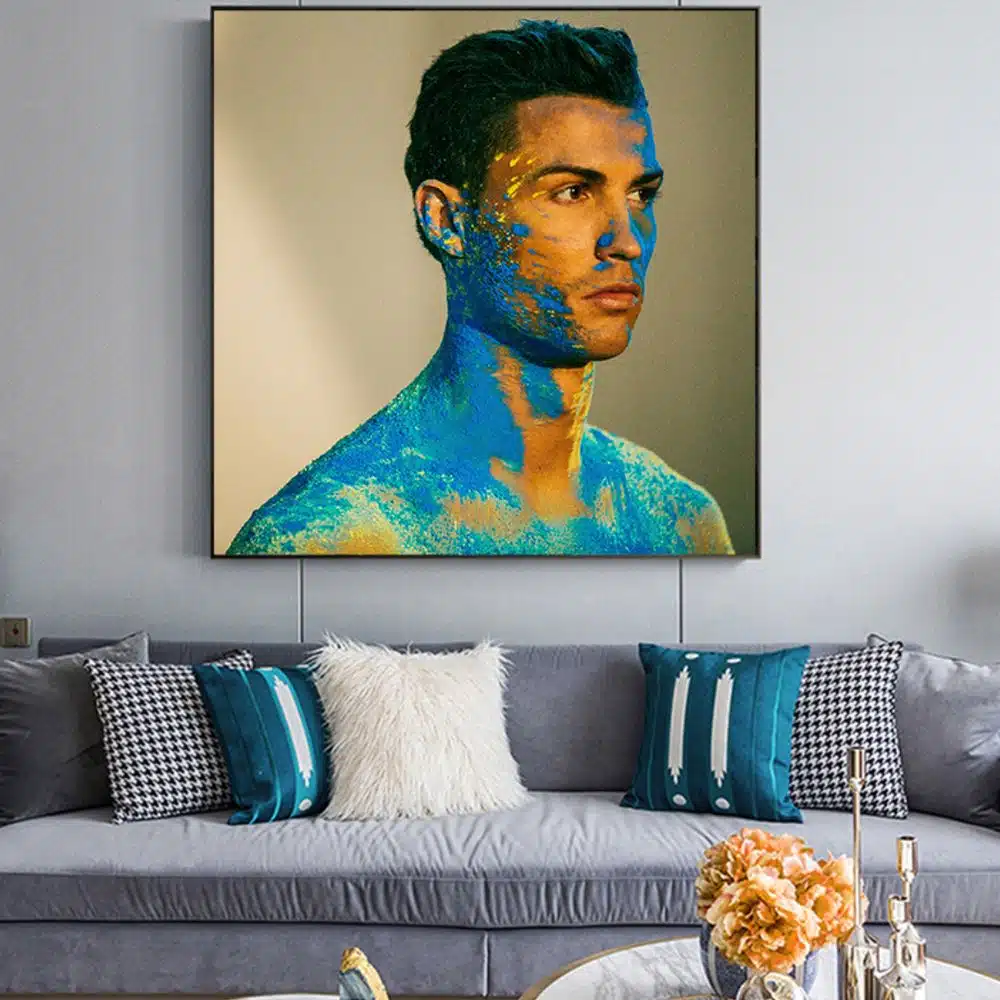 Colorful Artwork of Cristiano Ronaldo Printed on Canvas