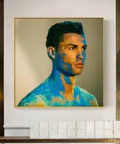 Colorful Artwork of Cristiano Ronaldo Printed on Canvas
