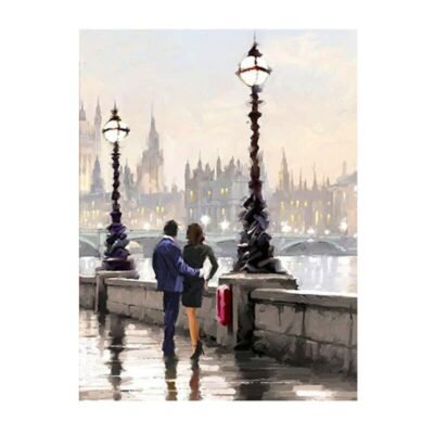 Couple Walking in The Rain with Umbrella Artworks Printed on Canvas - Image 11